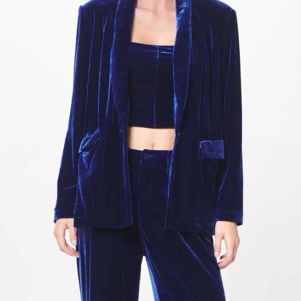 Vintage Havana Royal Blue Velvet Blazer
